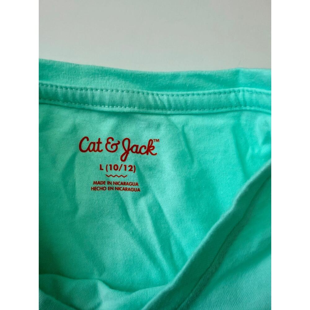 Cat & Jack Girls' Teal Watercolor Heart Tee - Picture 3 of 3